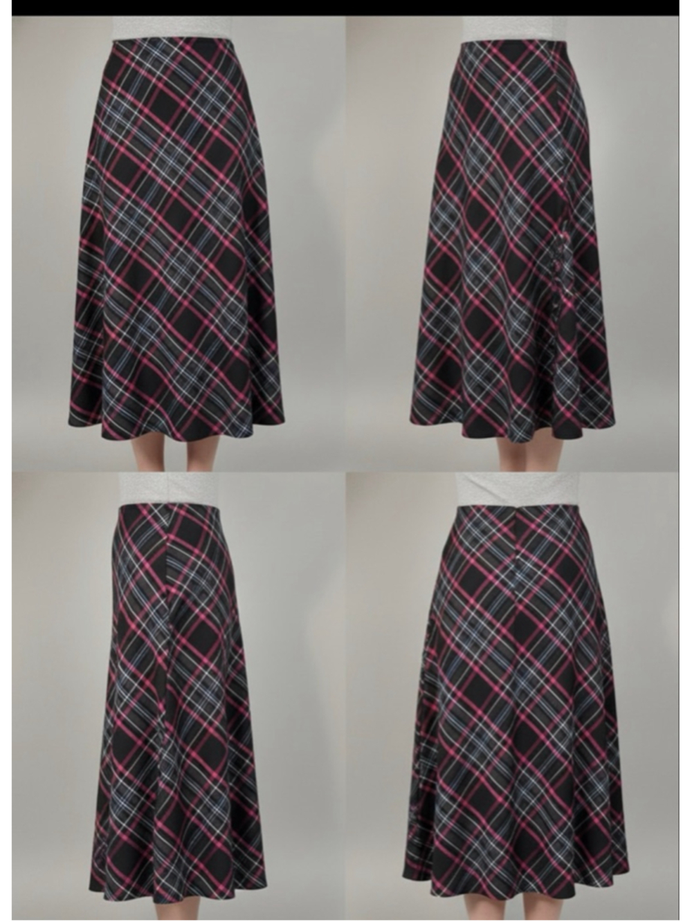 Women's Croft&Barrow A-Line Skirt Size 10 Black Pink Plaid
S A - Picture 2 of 6